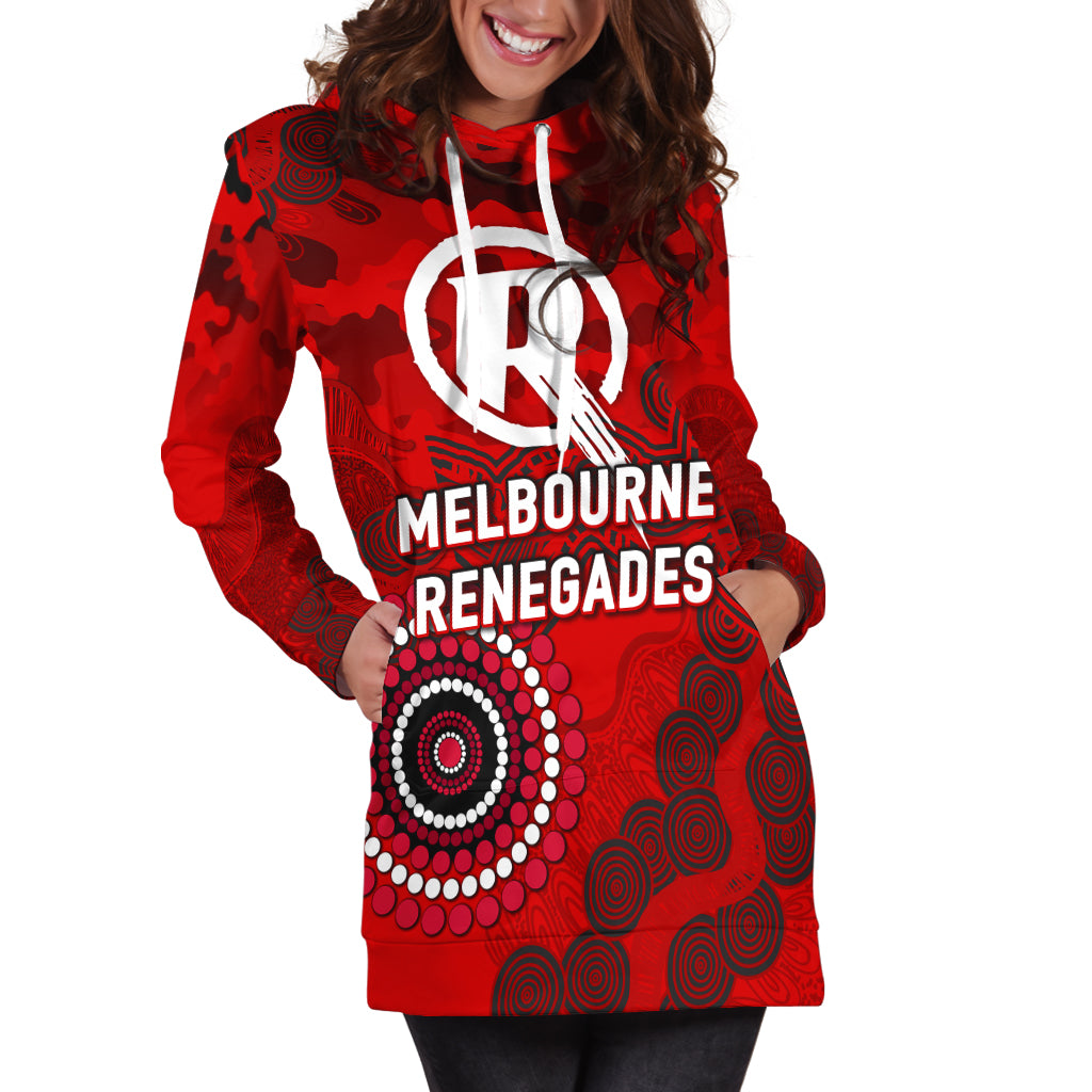 (Custom Personalised) Melbourne Renegades ANZAC Day Aboriginal Hoodie Dress - - Vibe Hoodie Shop