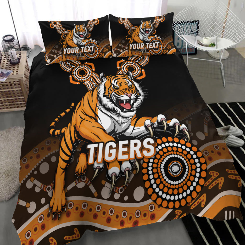 (Custom Personalised) Tigers Rugby 2022 Aboriginal Art Bedding Set - - Vibe Hoodie Shop