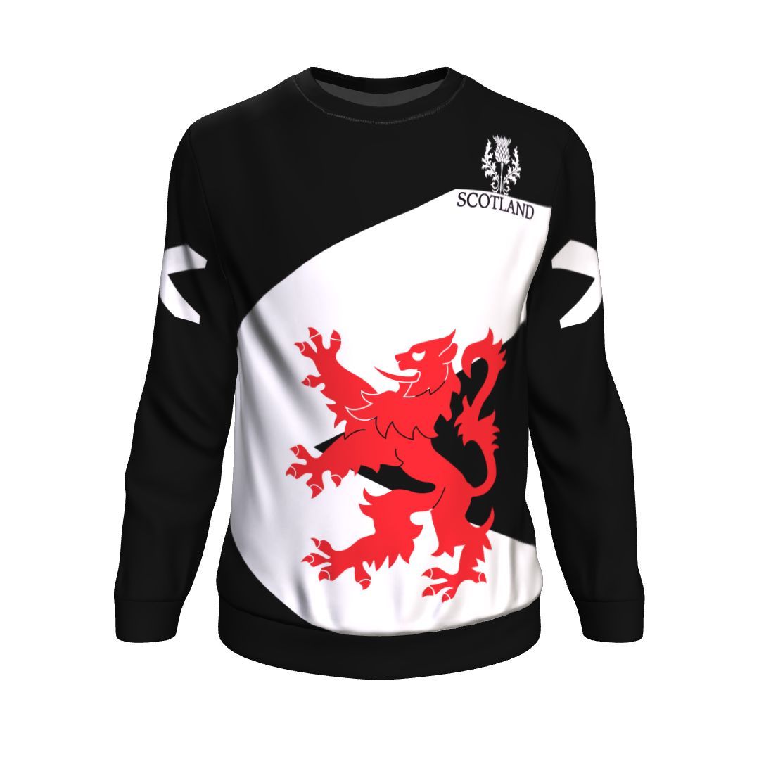 Scotland Sweatshirt Scottish Flag And Lion (Black) - Vibe Hoodie Shop