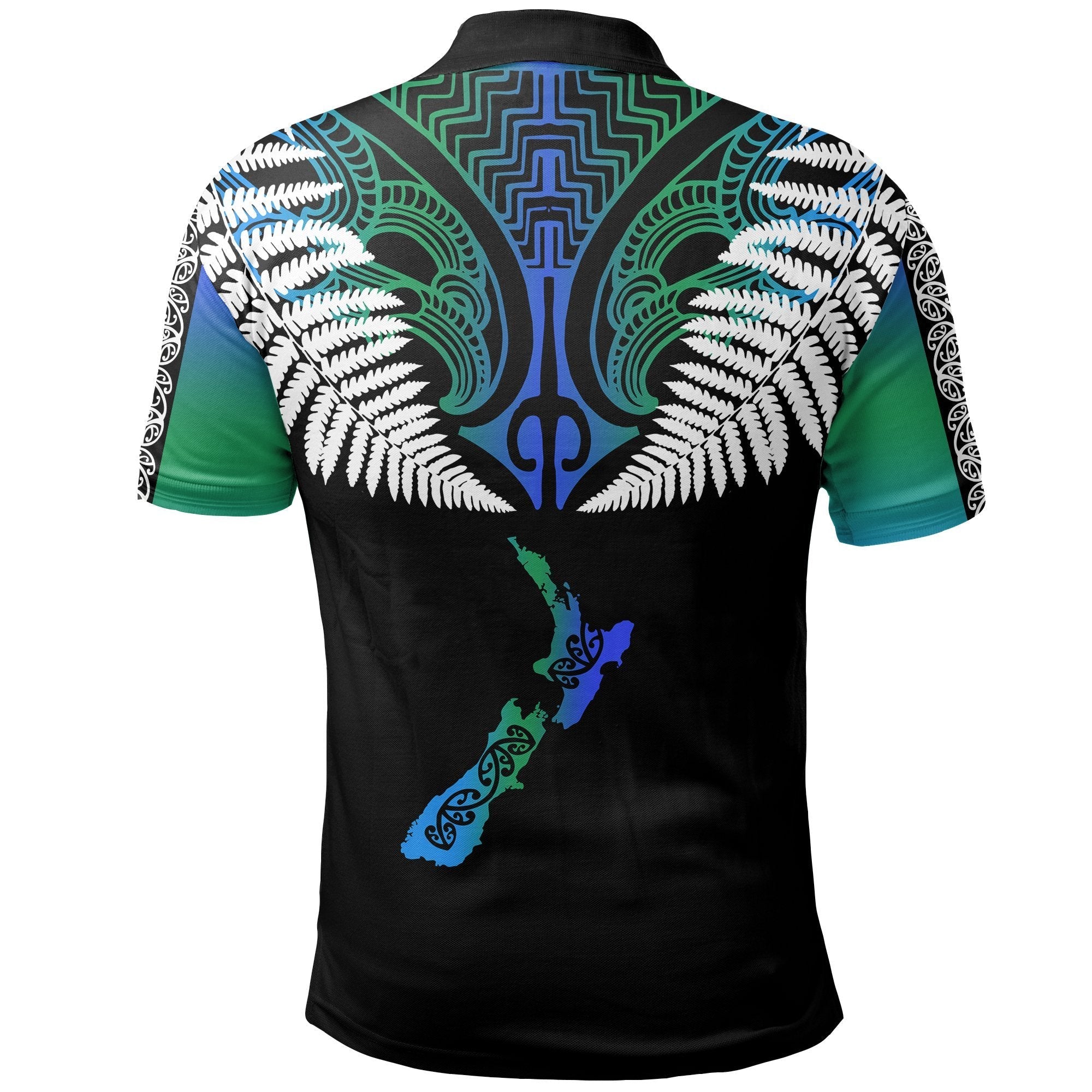 New Zealand Maori Polo Shirt, Silver Fern Poutama Golf Shirts - Vibe Hoodie Shop