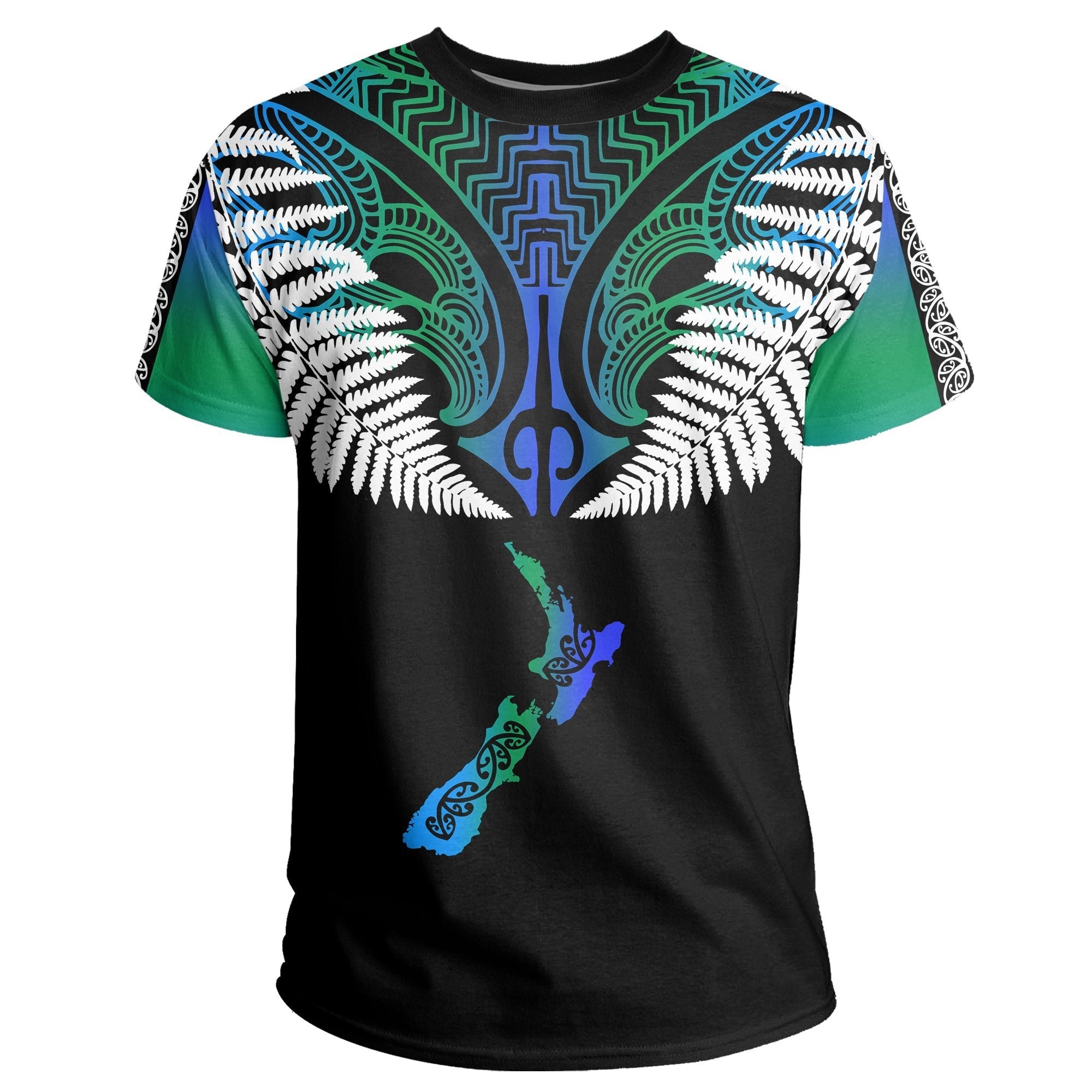 New Zealand Maori T shirt, Silver Fern Poutama Shirt - Vibe Hoodie Shop