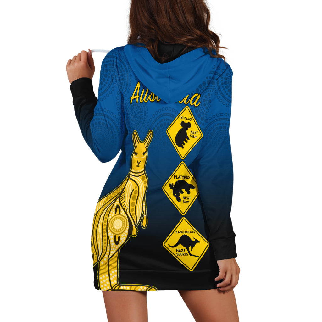 (Custom Personalised) Australia Kangaroo Hoodie Dress Road Signs Aussie Aboriginal - Vibe Hoodie Shop