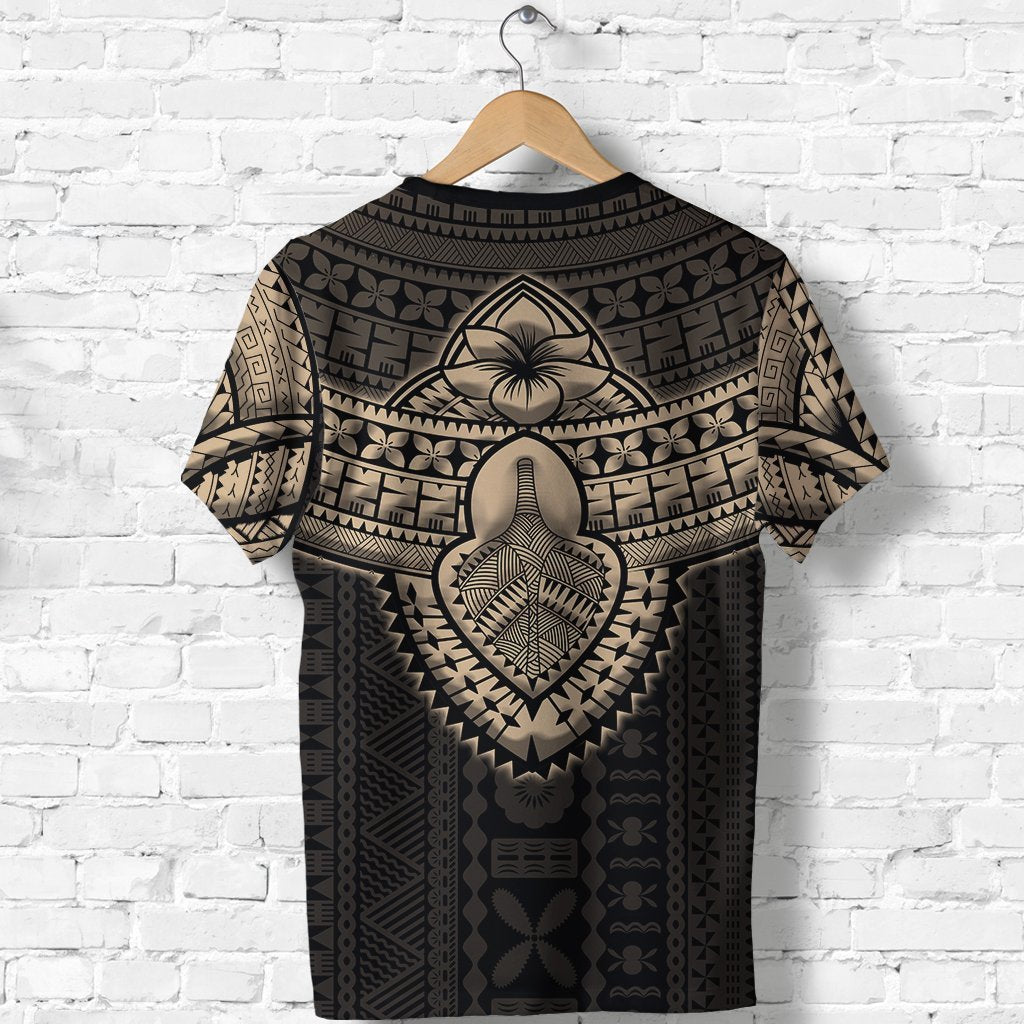 Fijian Tribal Tapa T shirt - Gold - Vibe Hoodie Shop