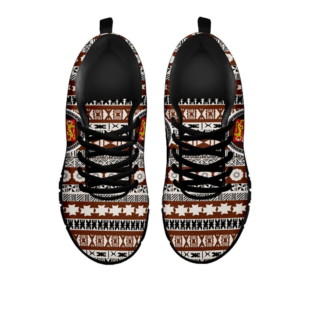 Fiji Sneakers - Coat Of Arms On Tapa Pattern - Vibe Hoodie Shop