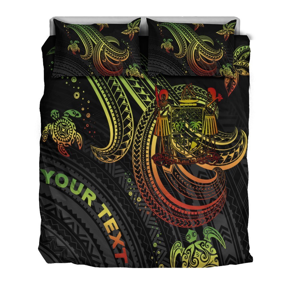 Fiji Custom Personalised Bedding Set - Reggae Turtle - Vibe Hoodie Shop