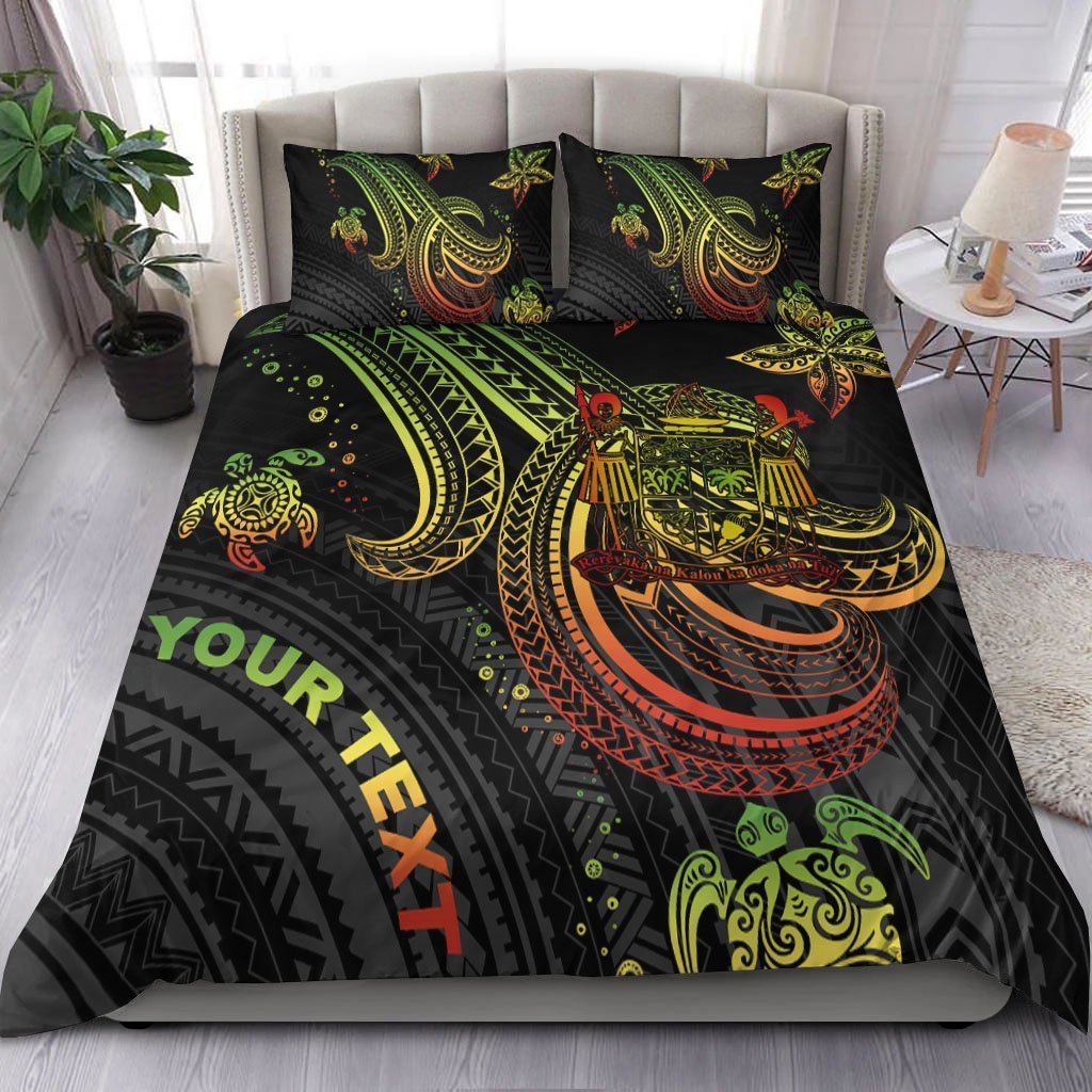 Fiji Custom Personalised Bedding Set - Reggae Turtle - Vibe Hoodie Shop