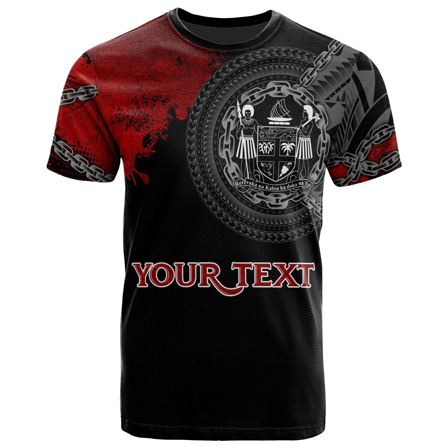 Fiji Polynesian Personalised T shirt - Polynesian Chain Style - Vibe Hoodie Shop