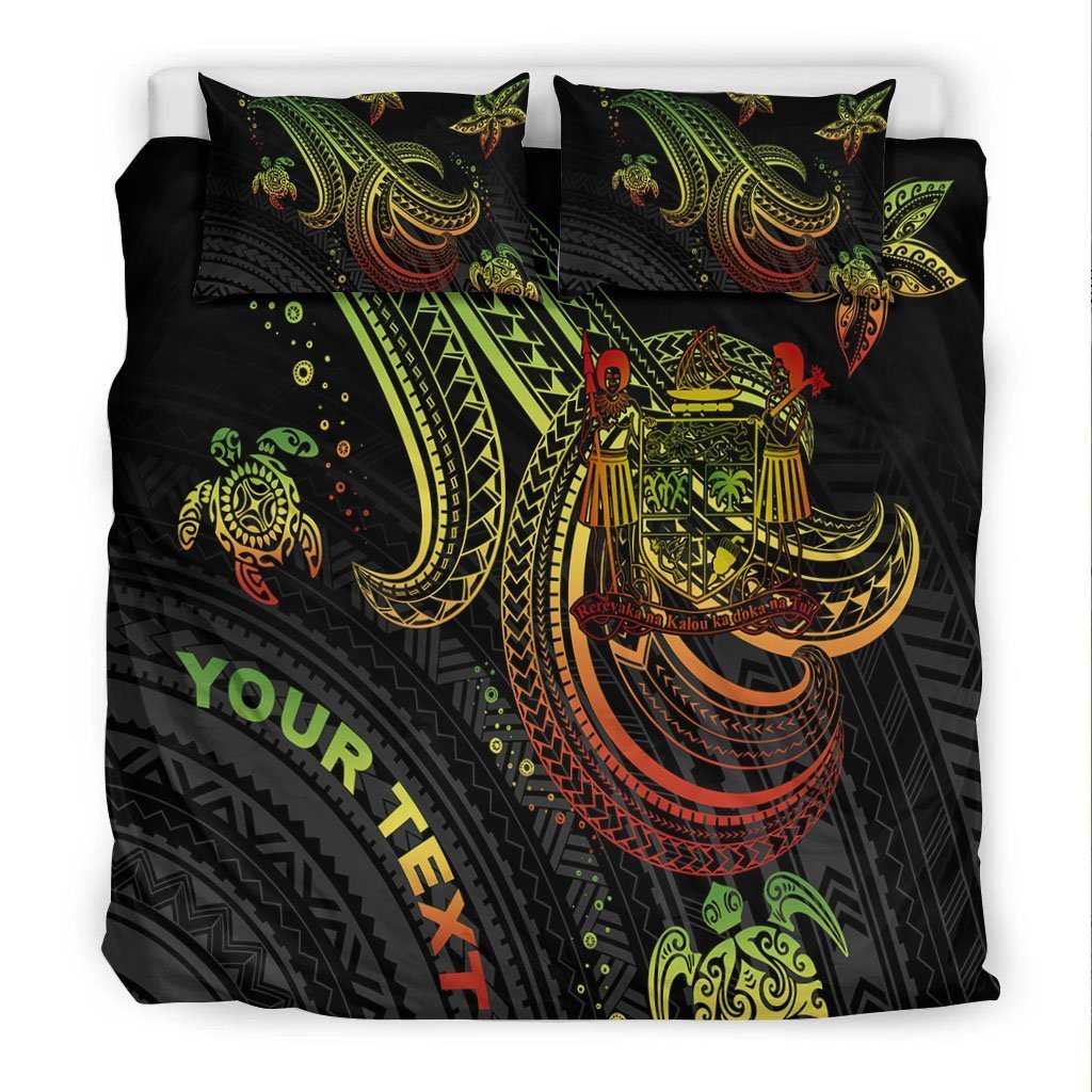 Fiji Custom Personalised Bedding Set - Reggae Turtle - Vibe Hoodie Shop