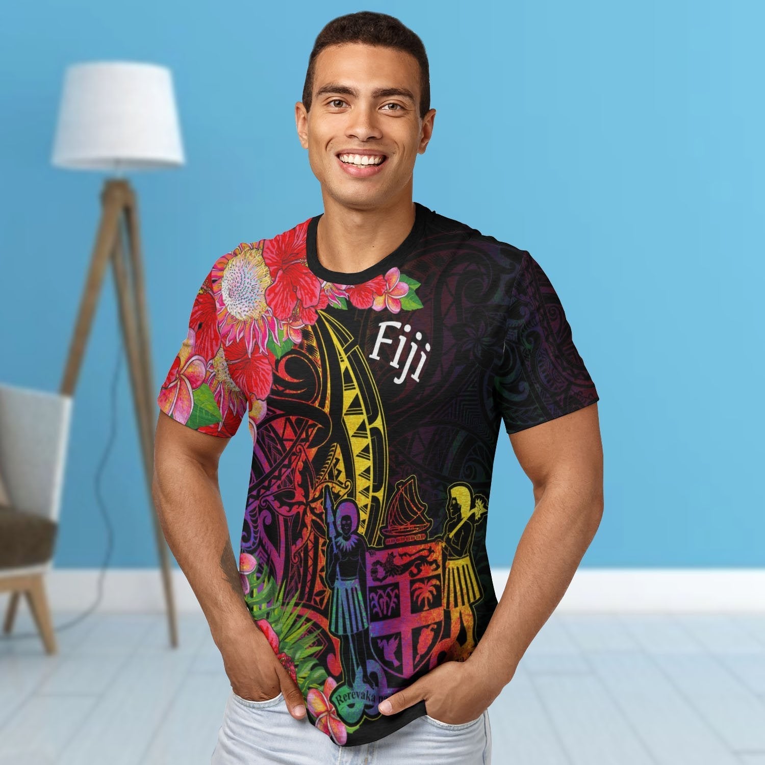 Fiji T shirt - Tropical Hippie Style - Vibe Hoodie Shop