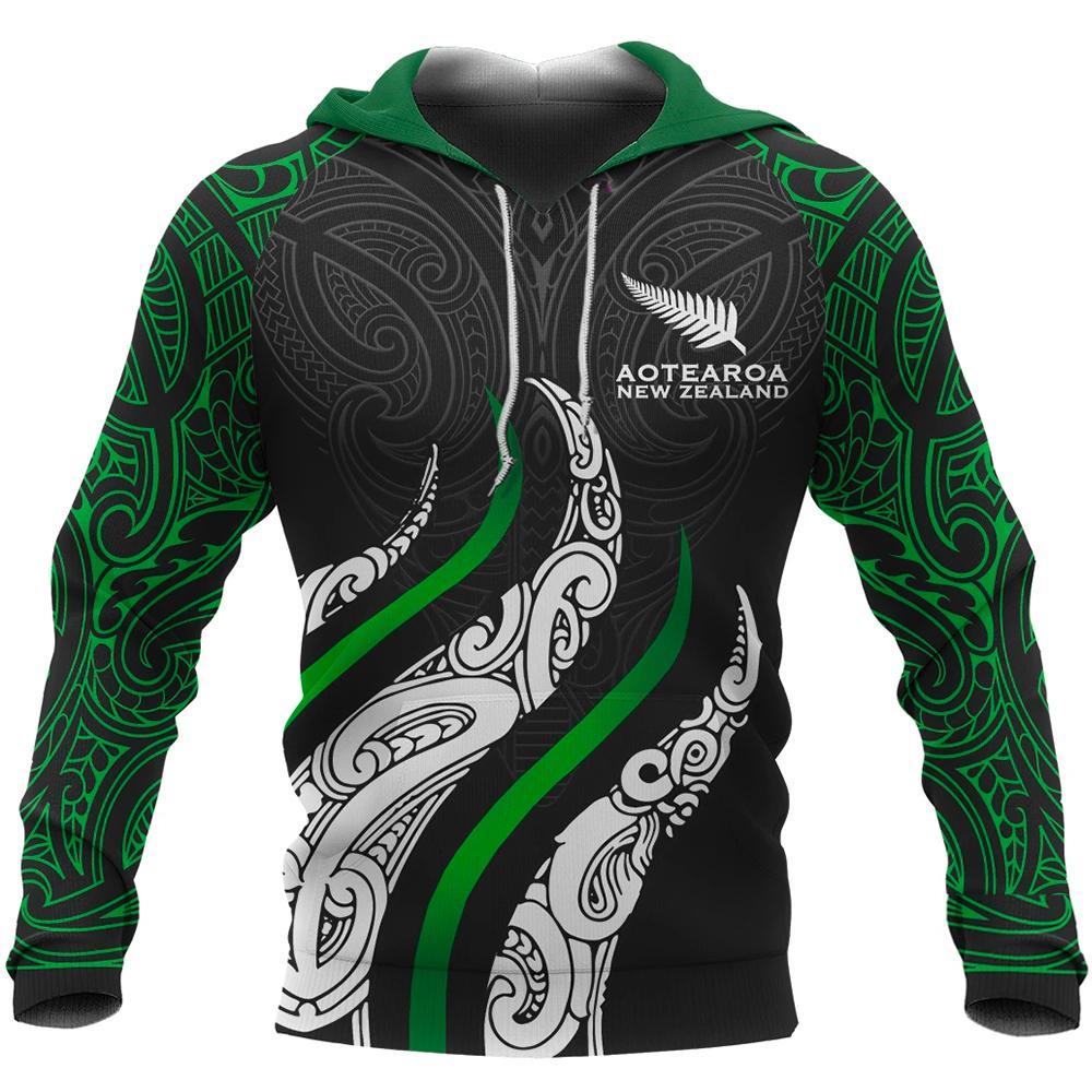 New Zealand Maori Hoodie, Aotearoa Koru Fire Style Hoodie - Vibe Hoodie Shop