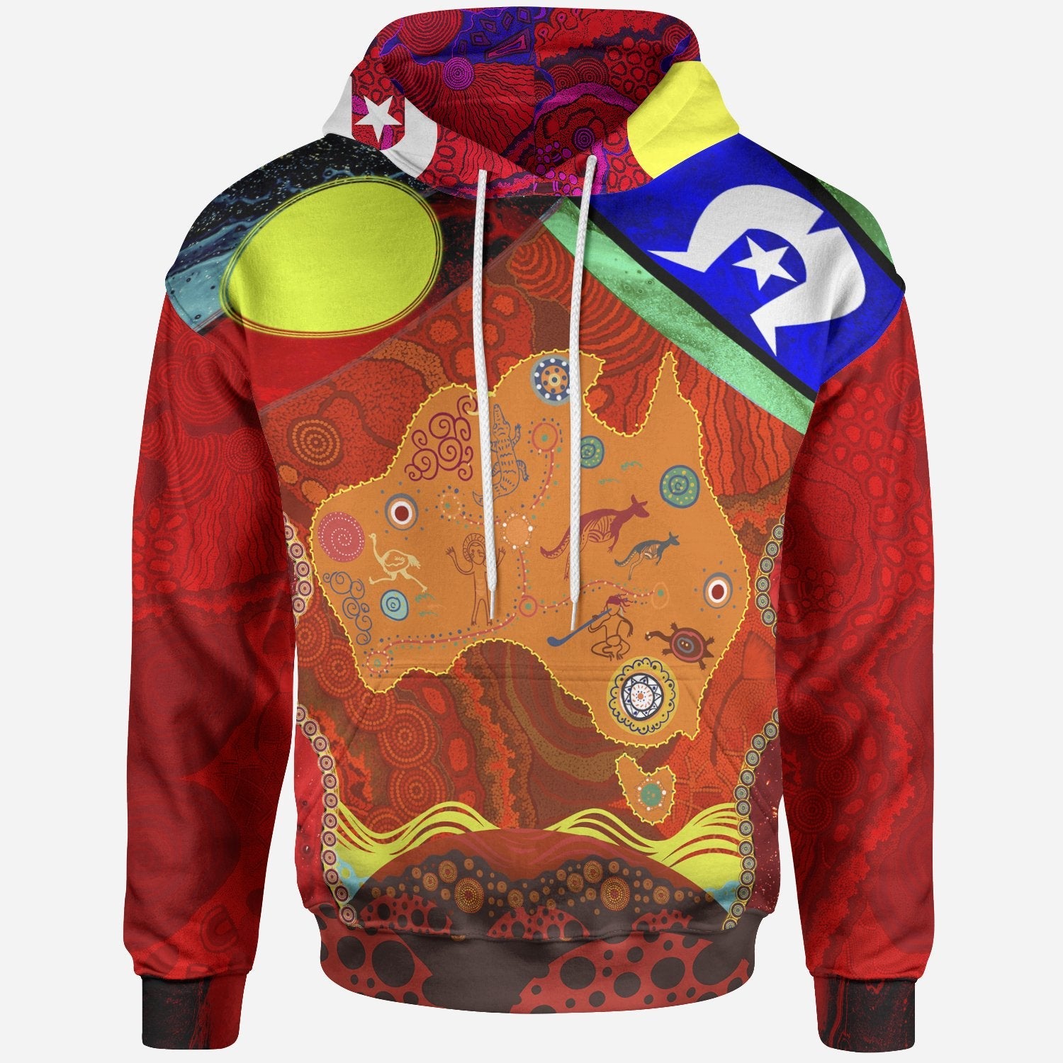 Hoodie - Aboriginal Red Dot Pattern NAIDOC Week - Unisex - Vibe Hoodie Shop