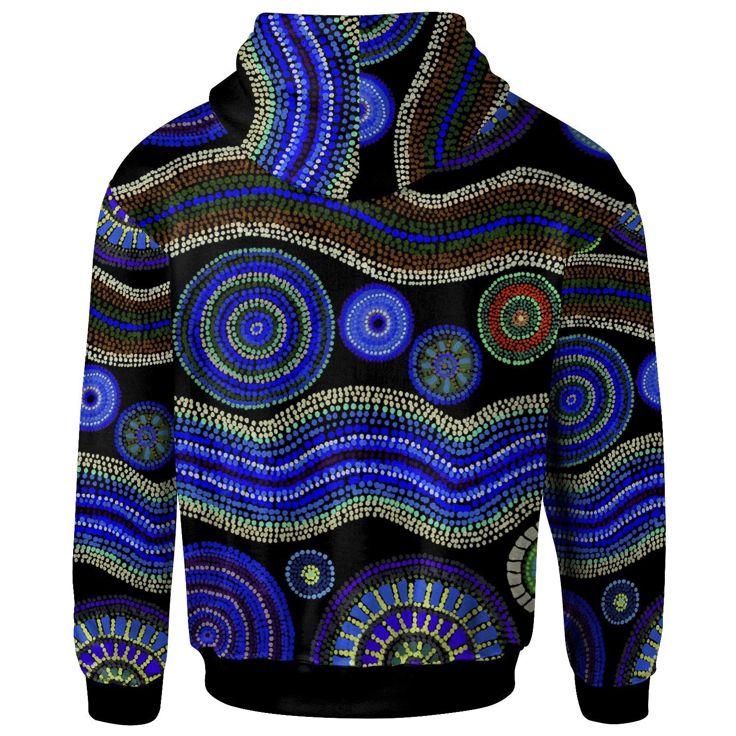 Hoodie - Aboriginal Dot Unique Style Blue - Vibe Hoodie Shop