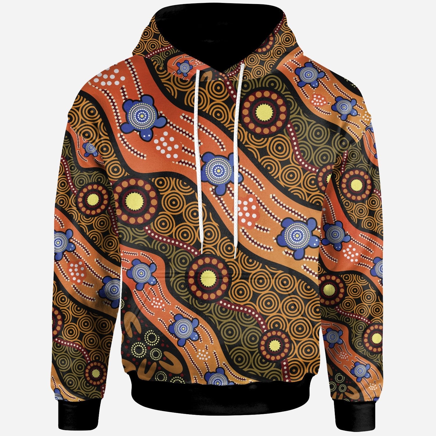 Hoodie - Aboriginal Dot Unique Style Turtle - Vibe Hoodie Shop