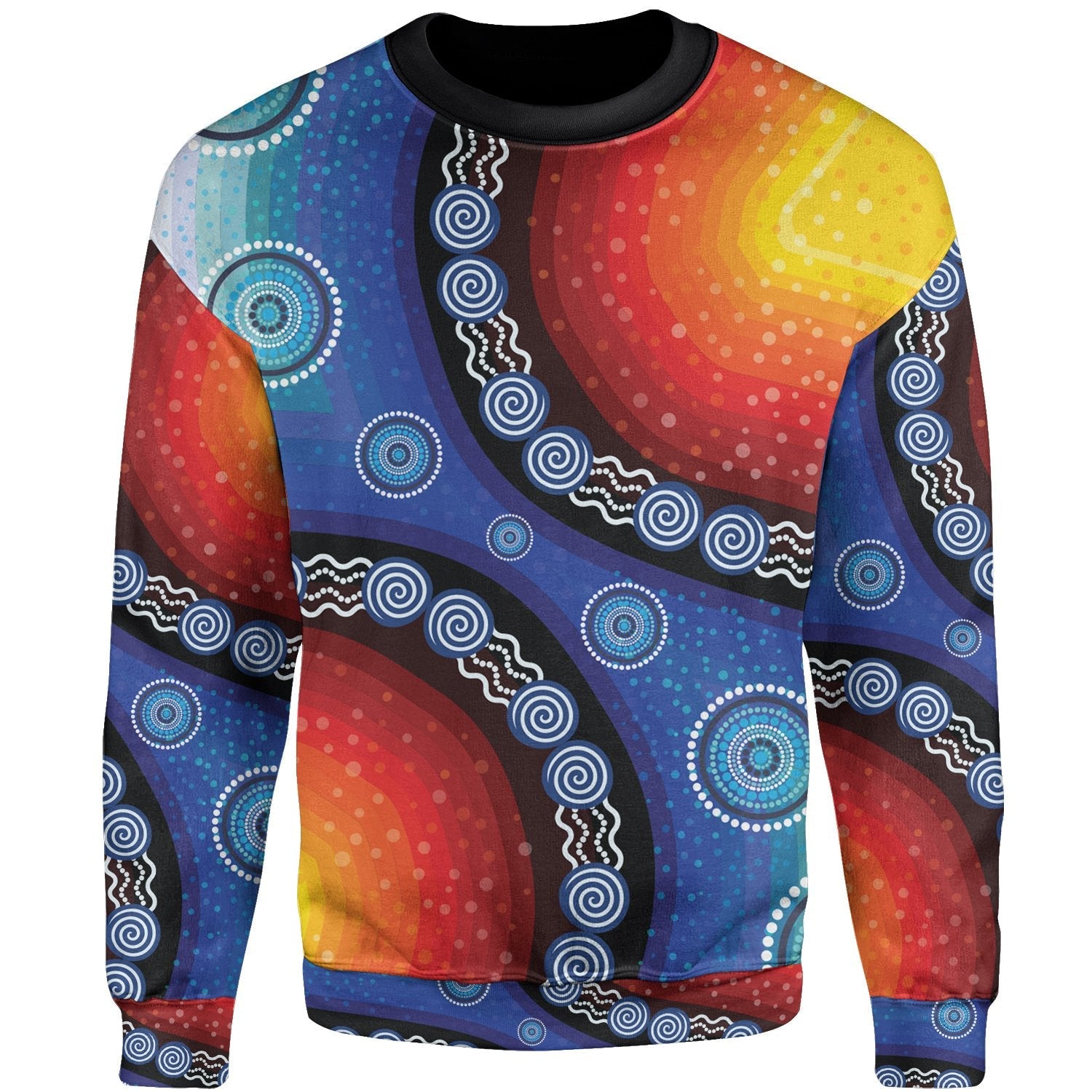 Sweater Shirt - Aboriginal Color Dot Painting - Vibe Hoodie Shop