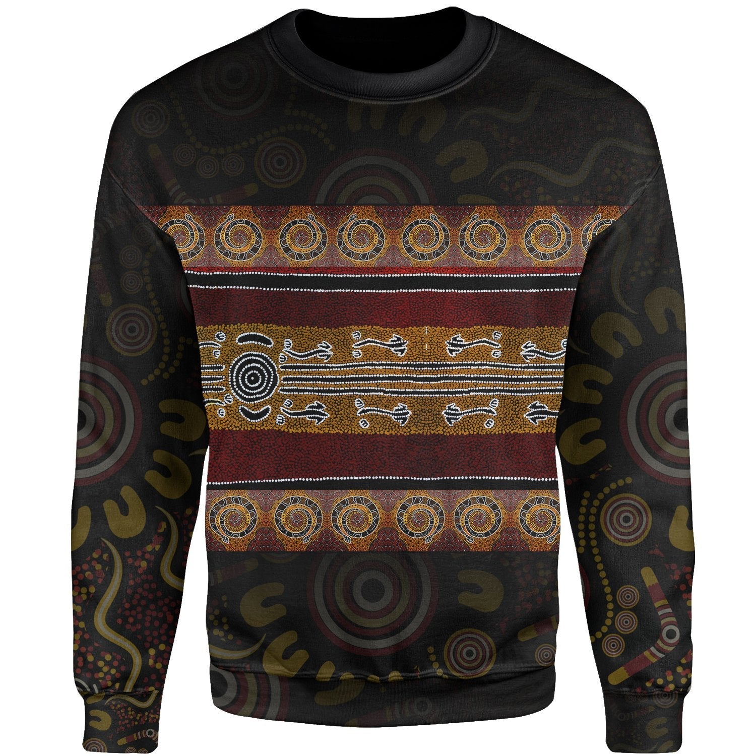 Sweater - Aboriginal Dot Panting Art Horizontal Lines - Vibe Hoodie Shop