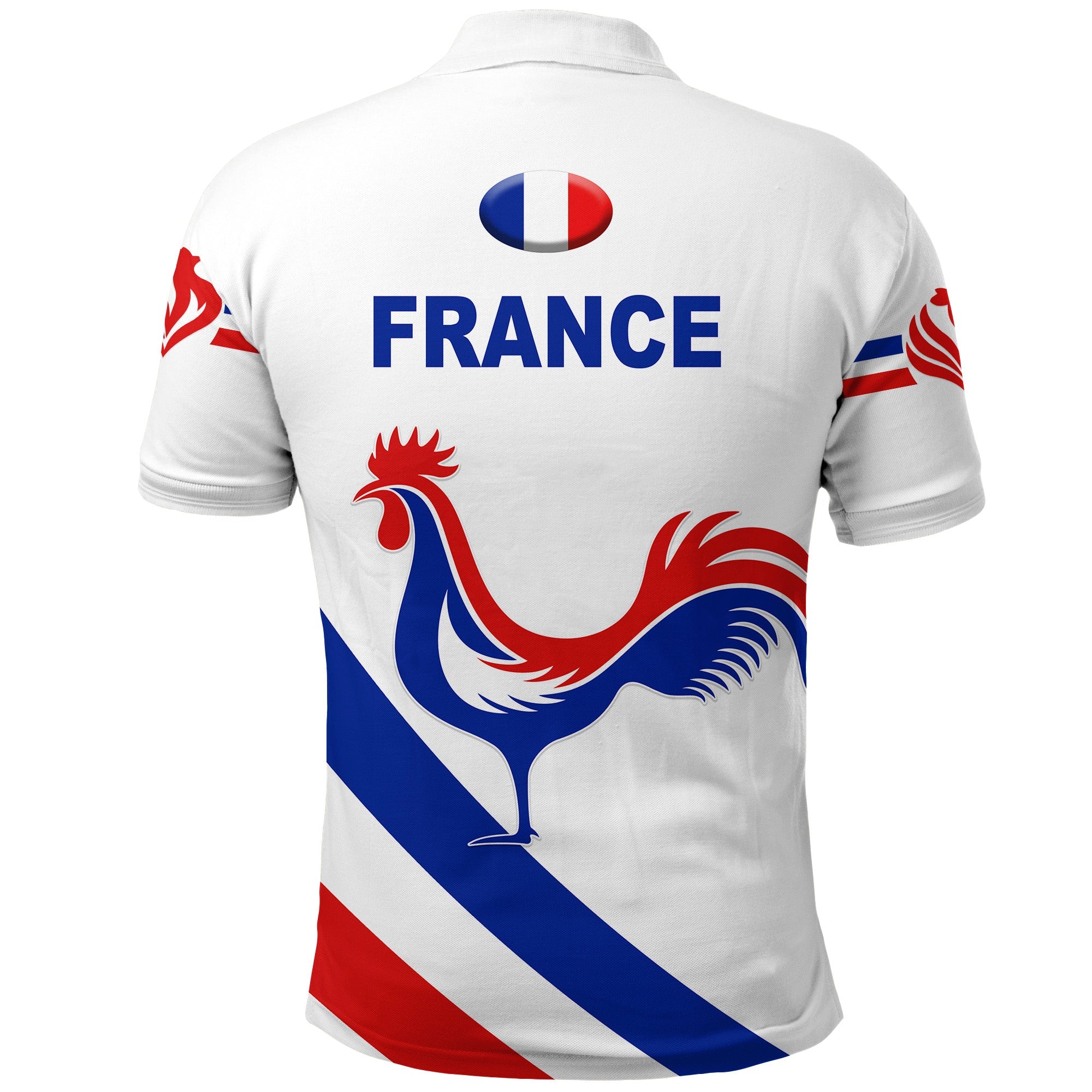 France Rugby Polo Shirt Simple Style - White - Vibe Hoodie Shop