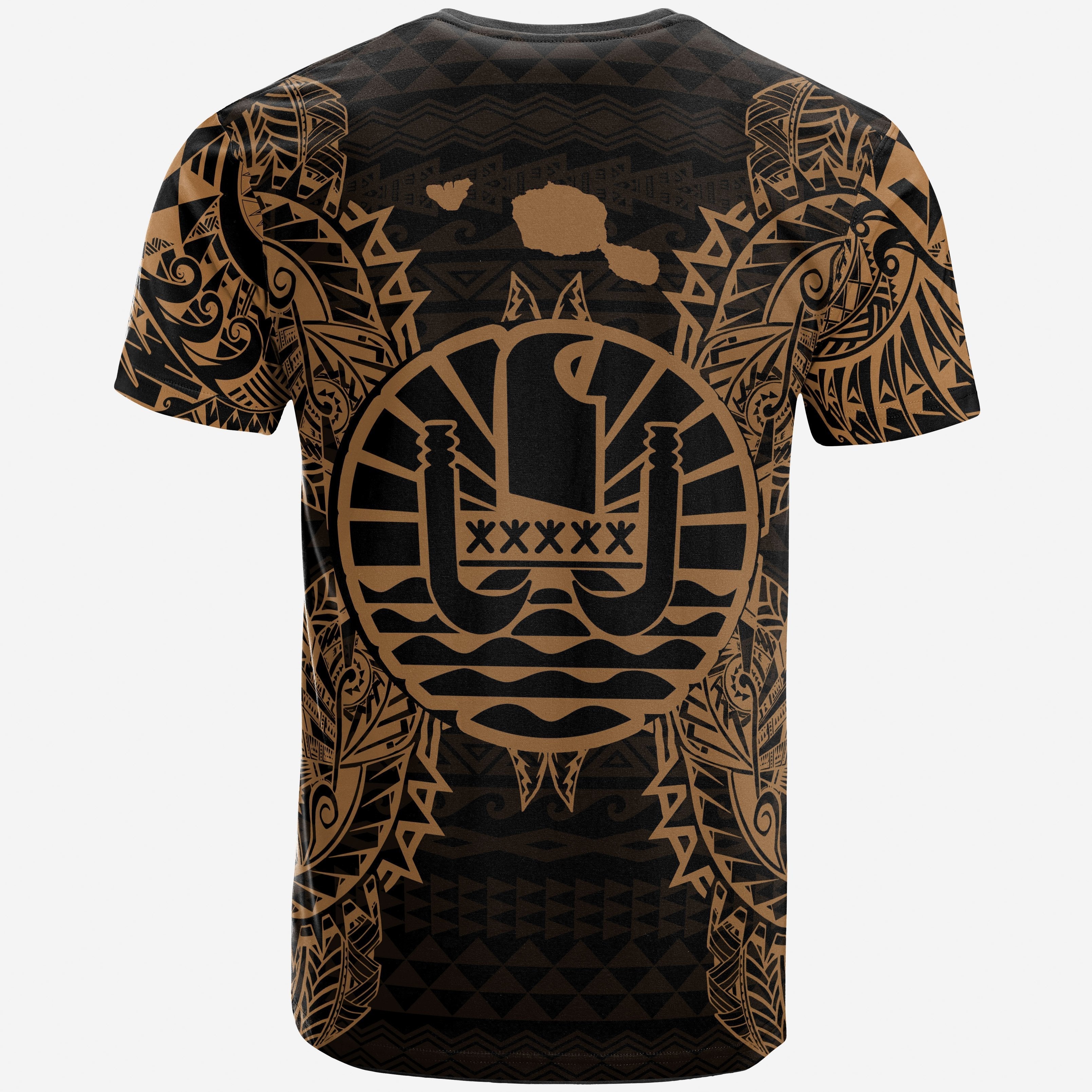 Vibe Hoodie French Polynesia All T shirt - French Polynesia Flag Map Polynesian Tattoo Gold - Vibe Hoodie Shop