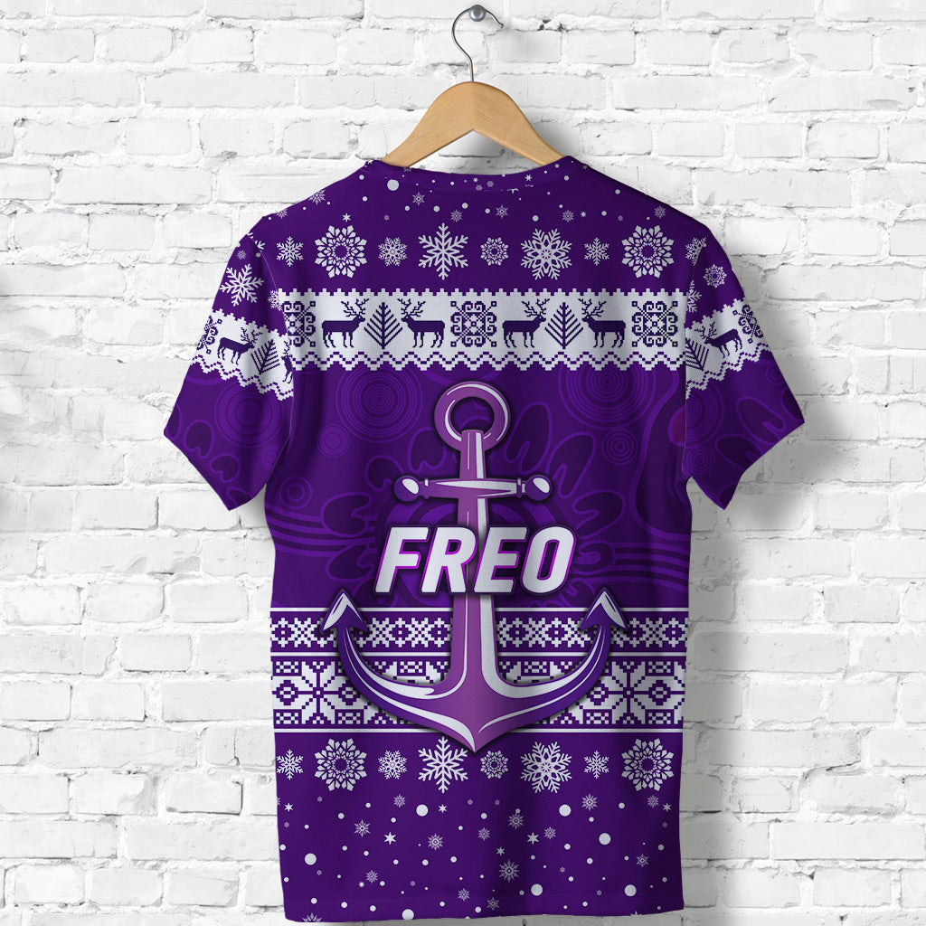 Fremantle Dockers T shirt Freo Christmas Simple Style - White - Vibe Hoodie Shop
