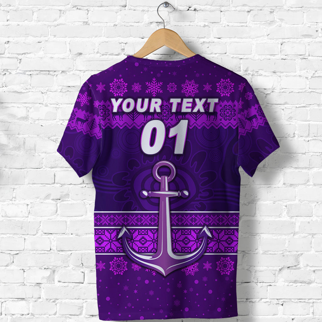 (Custom Personalised) Fremantle Dockers T shirt Freo Christmas Simple Style - Purple - Vibe Hoodie Shop