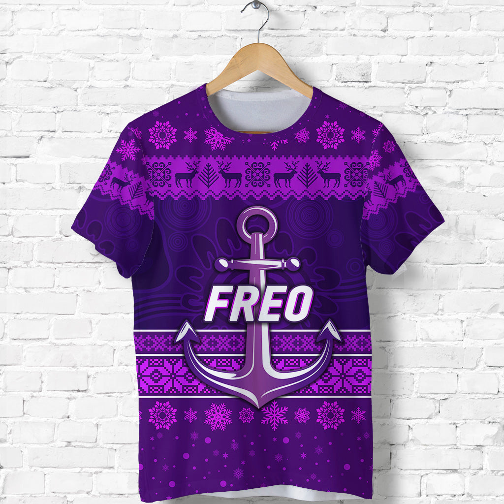 (Custom Personalised) Fremantle Dockers T shirt Freo Christmas Simple Style - Purple - Vibe Hoodie Shop