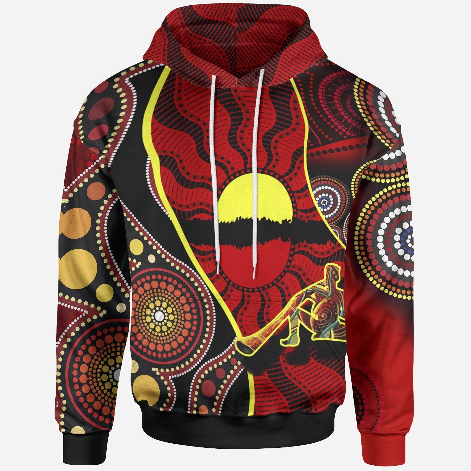 Hoodie - Australia Aboriginal Dots With Didgeridoo - Vibe Hoodie Shop