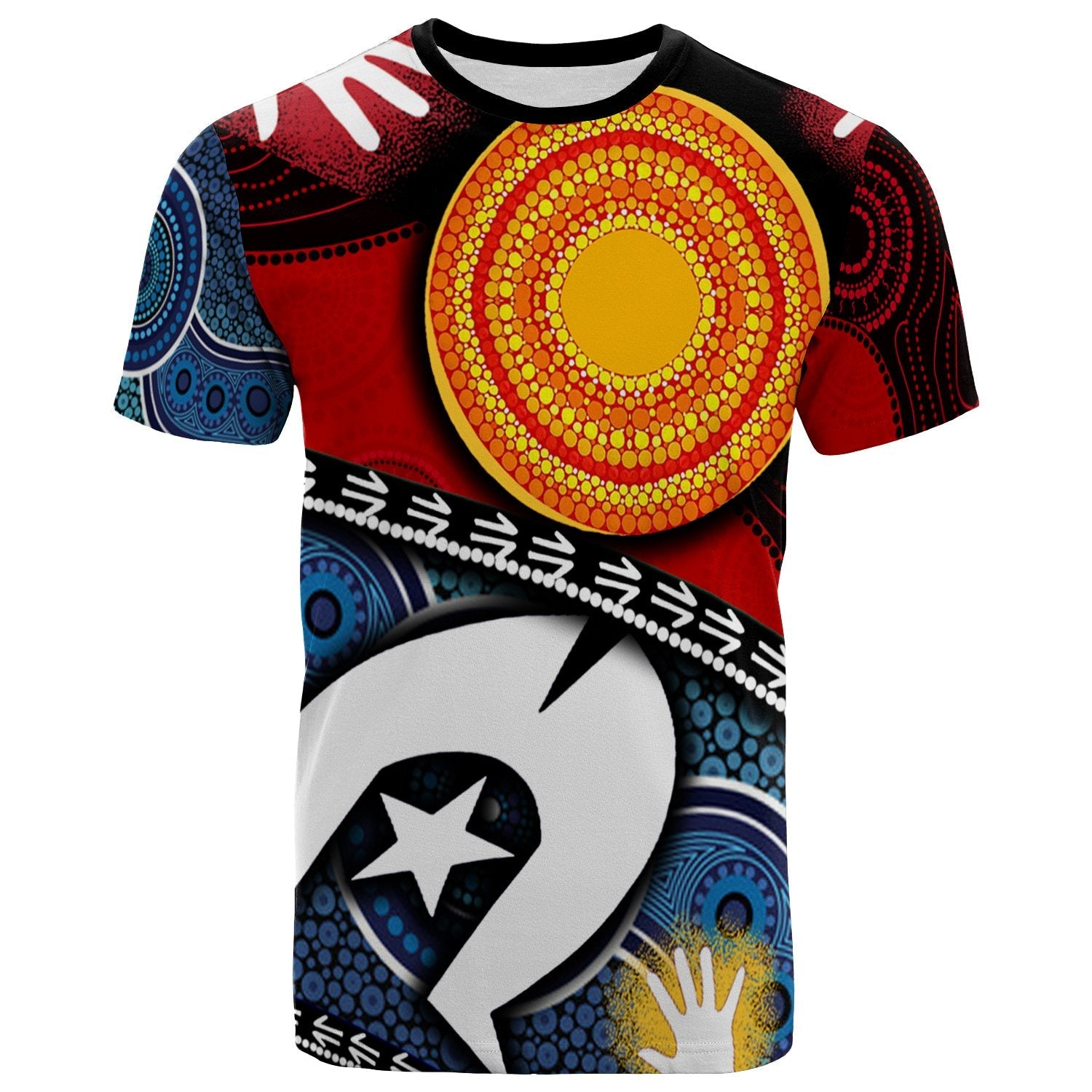 T shirt - Australian NAIDOC Aboriginal  and Torres Strait Islands Flags - Vibe Hoodie Shop