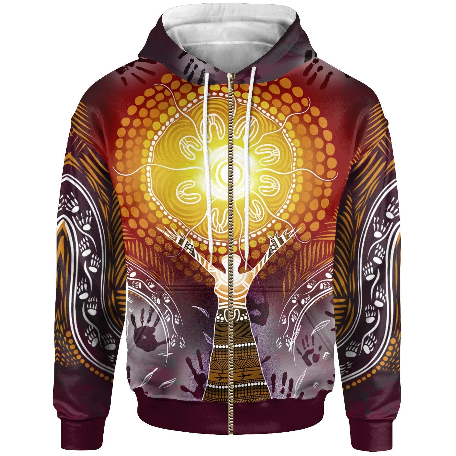 Zip - Up Hoodie - Australian Aboriginal NAIDOC Week - Because Of Her, We Can - Vibe Hoodie Shop