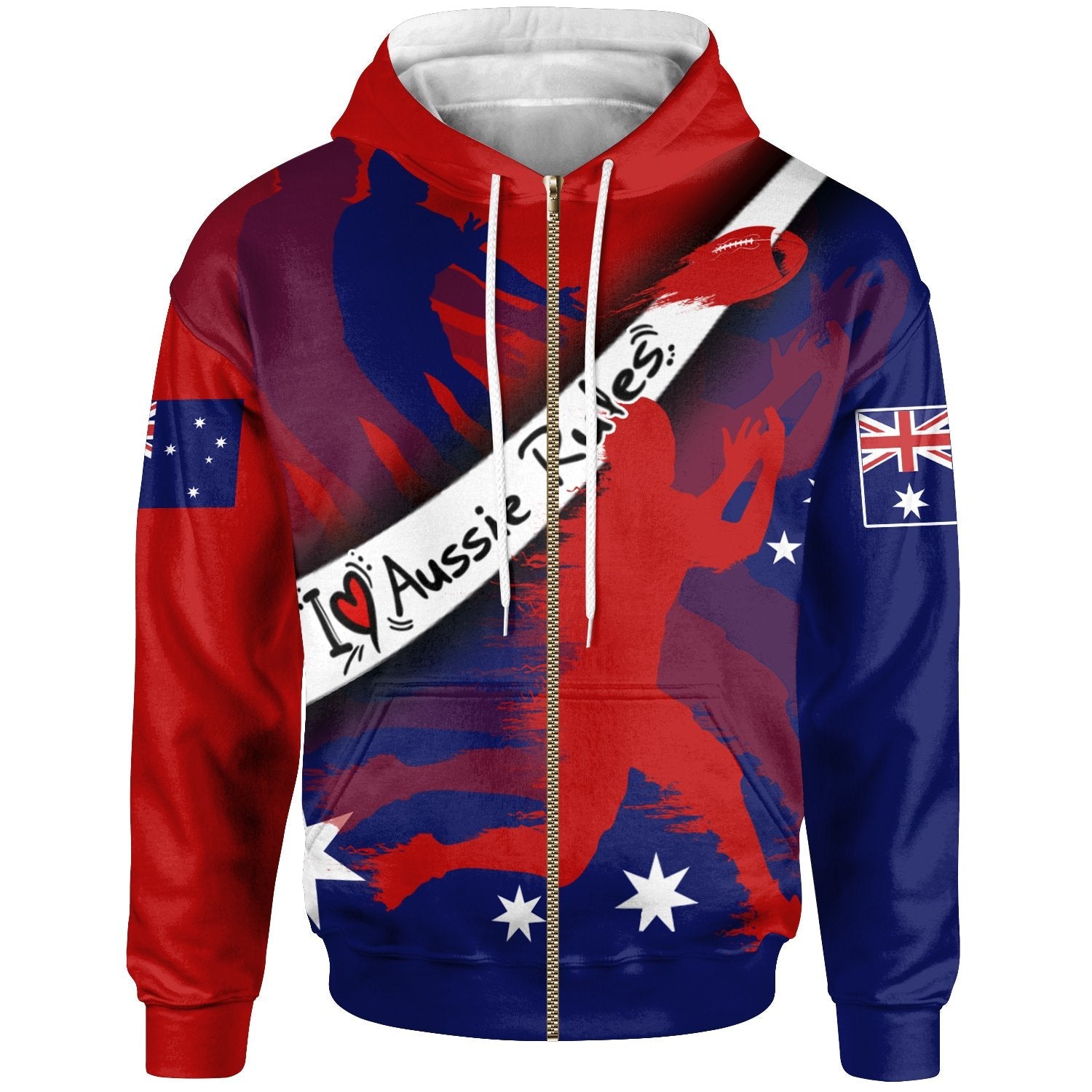 Zip - Up Hoodie - Australian Rules Football - Vibe Hoodie Shop