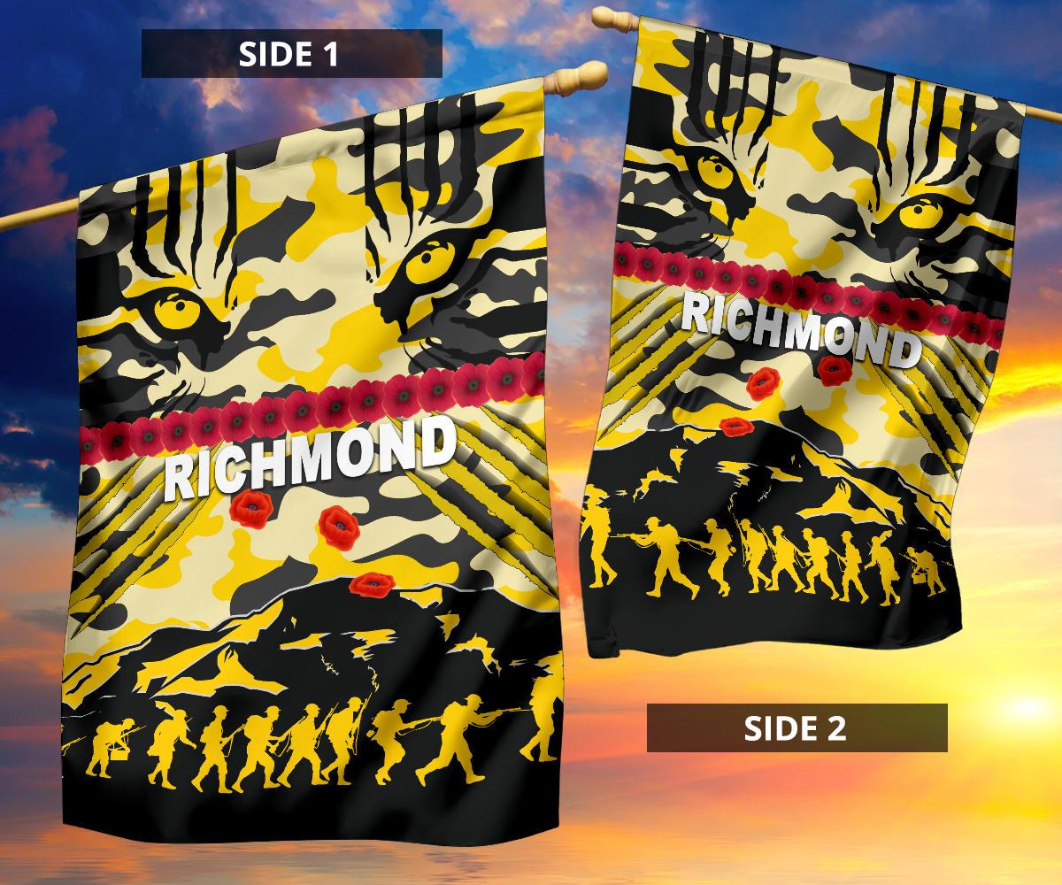 Richmond Tigers Flag ANZAC Day Country Style - Vibe Hoodie Shop