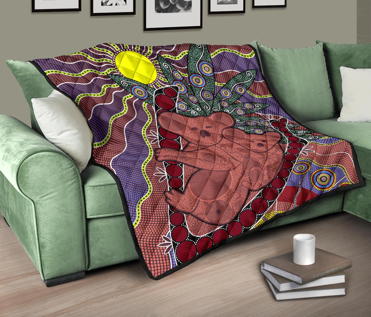 Premium Quilts - Koala Coverlets Aboriginal Pattern - Vibe Hoodie Shop