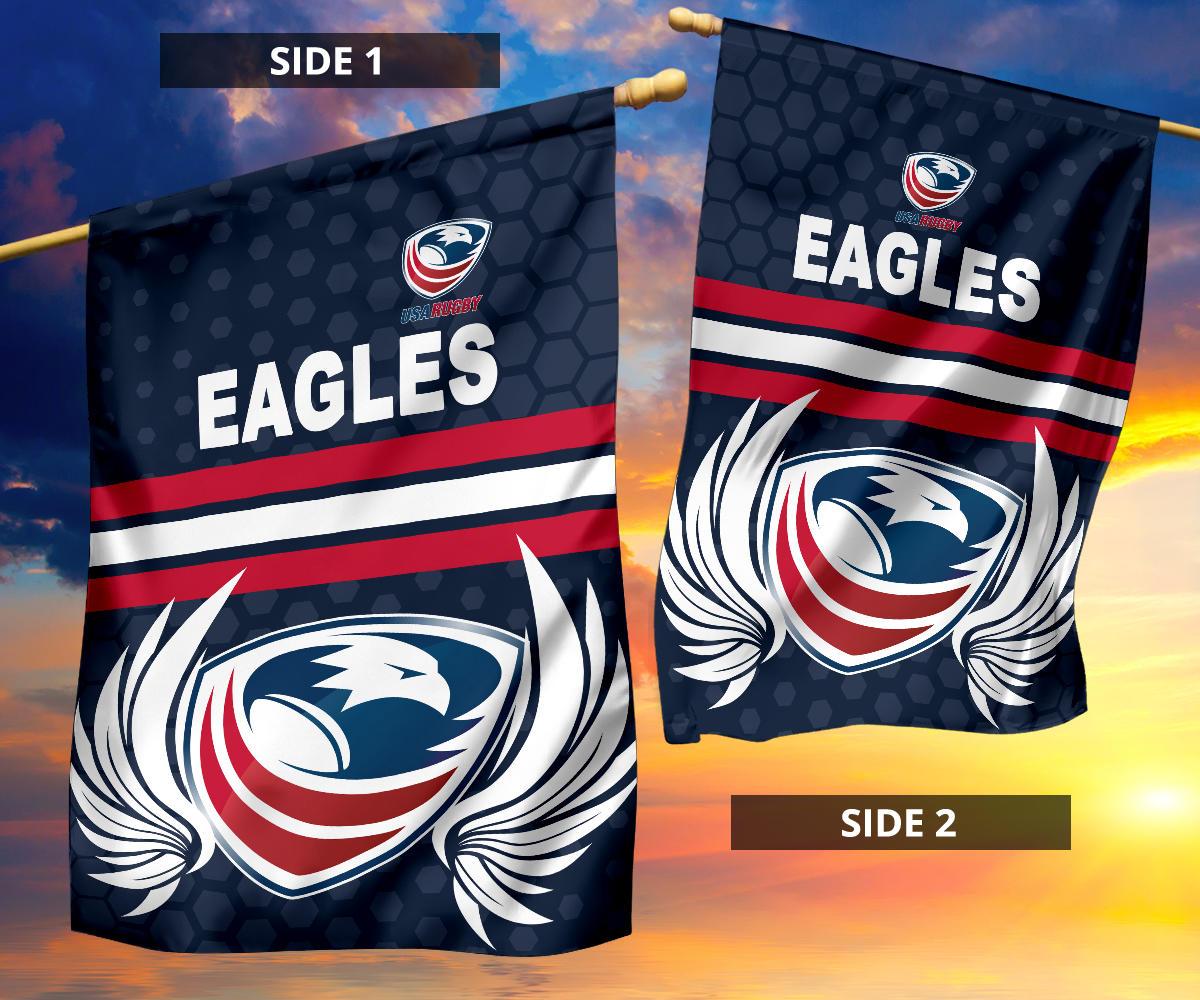 USA Rugby Flag Eagles Simple Style - Full Navy - Vibe Hoodie Shop