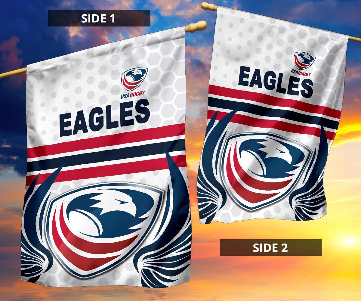 USA Rugby Flag Eagles Simple Style - White - Vibe Hoodie Shop