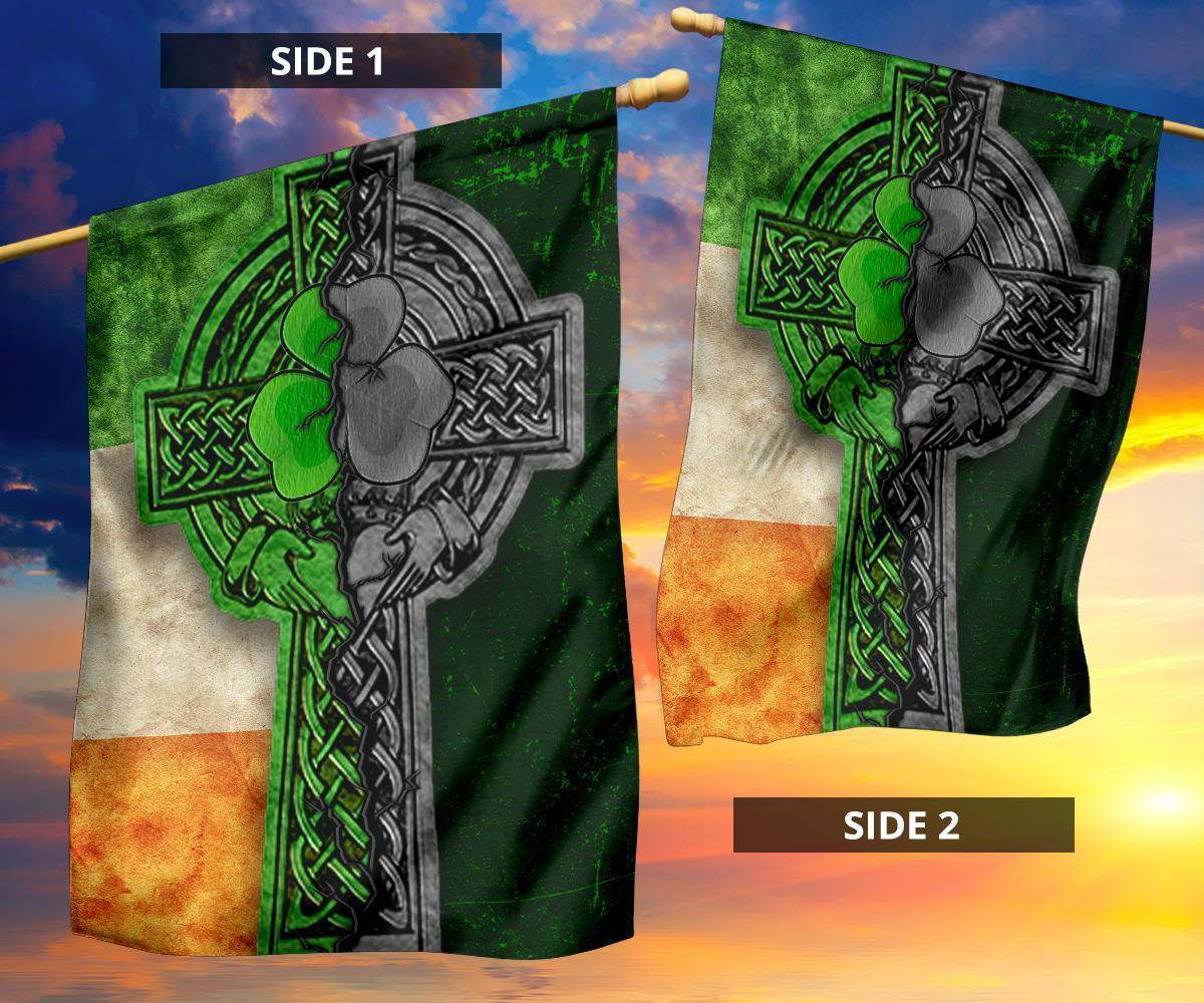 Ireland Celtic Flag - Irish Claddagh Cross - Vibe Hoodie Shop