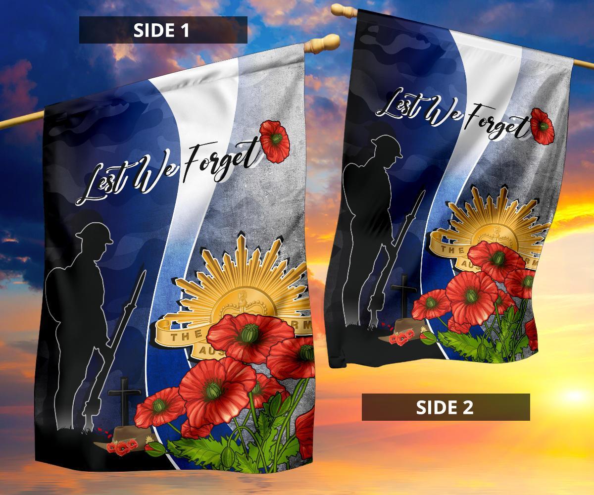 ANZAC Day Flag - Lest We Forget Poppy Flower - Vibe Hoodie Shop