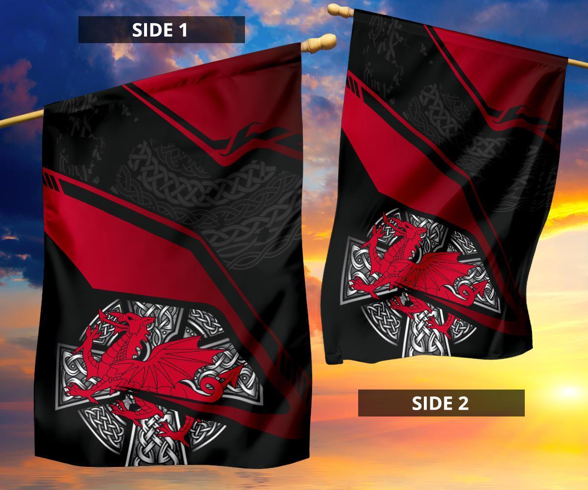 Wales Celtic Flag - Celtic Cross and Welsh - Vibe Hoodie Shop