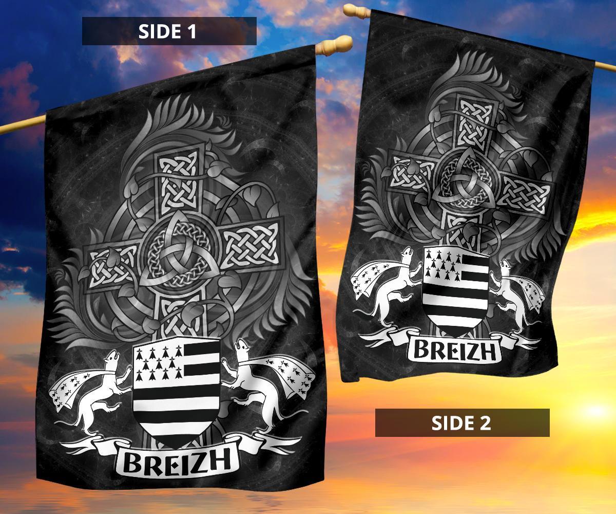 Celtic Flag - Brittany Flag With Celtic Cross - Vibe Hoodie Shop