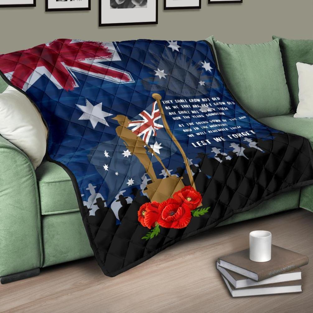 ANZAC Premium Quilt - Always Remember Australian ANZAC Day - Vibe Hoodie Shop