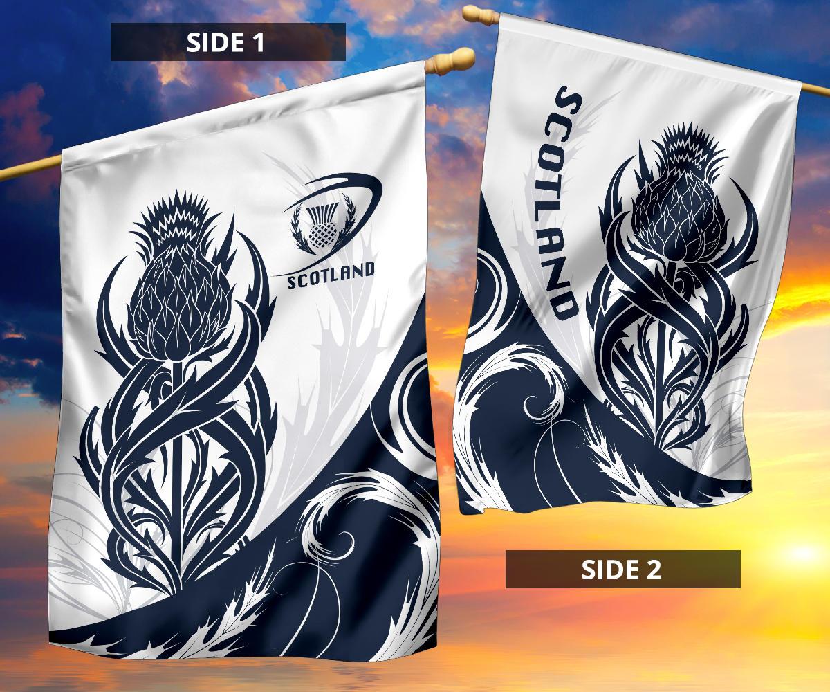 Scottish Rugby Flag Thistle Vibes - White - Vibe Hoodie Shop