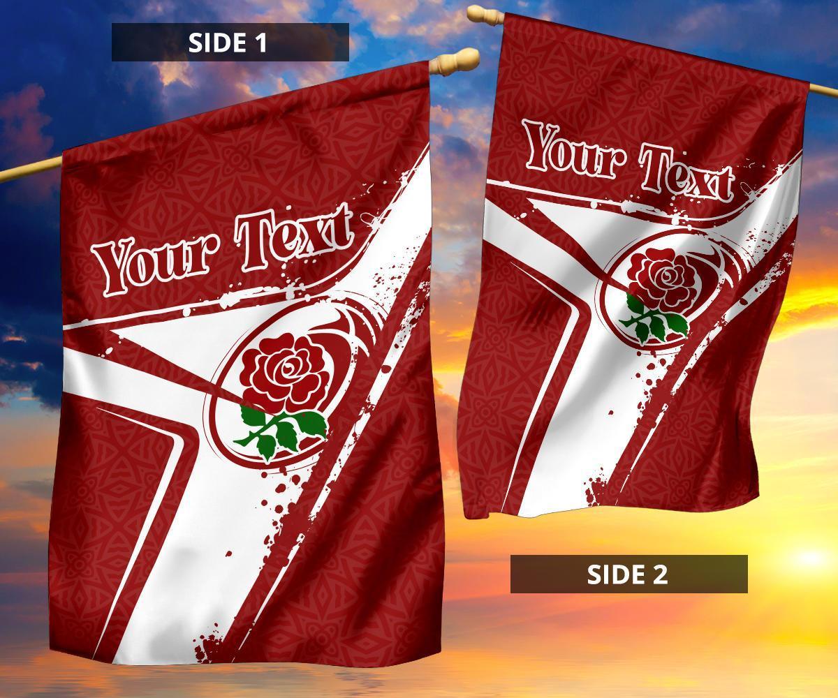 (Custom Text) England Rugby Personalised Flag - England Rugby - Vibe Hoodie Shop