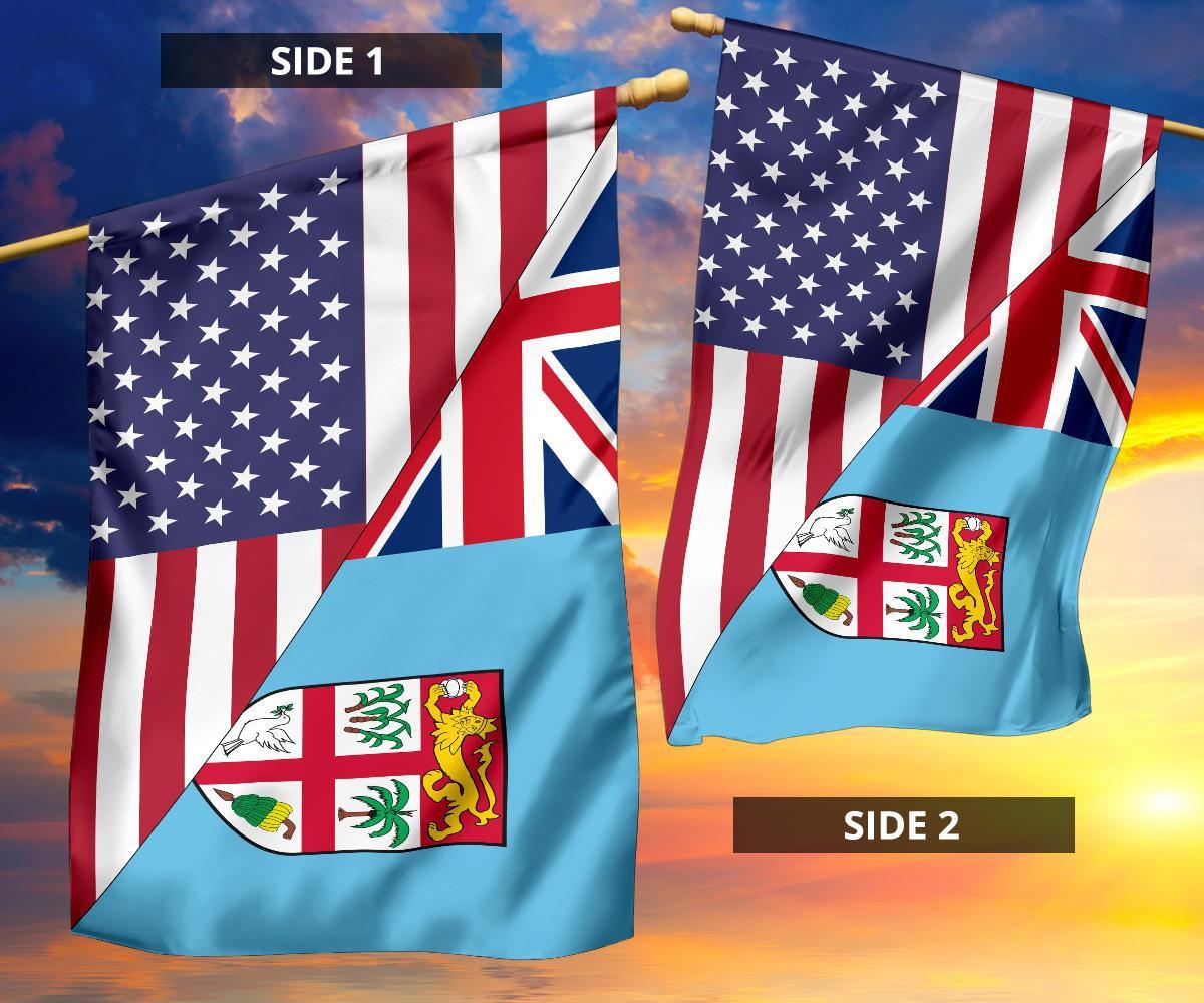 US Flag with Fiji Flag - Vibe Hoodie Shop