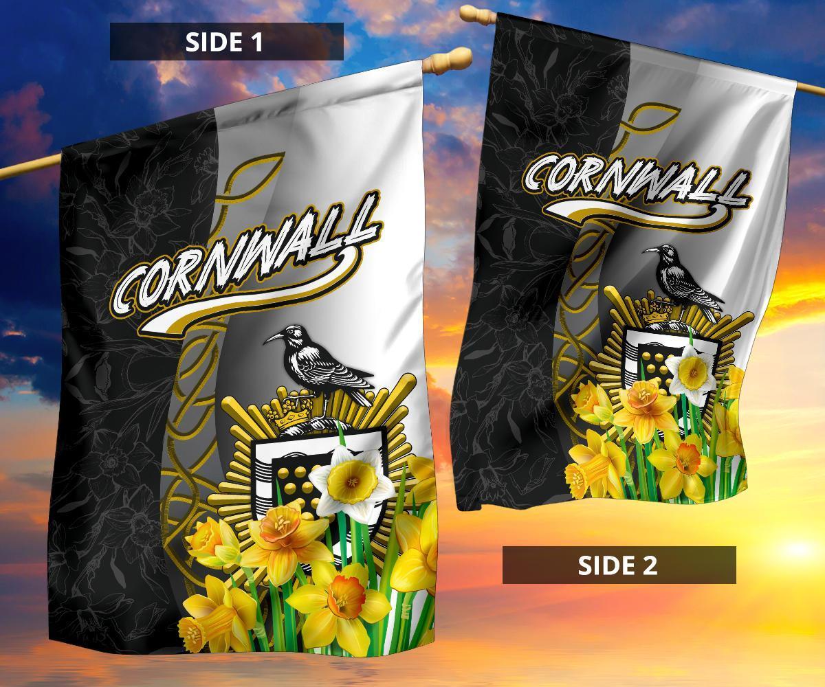 Cornwall Celtic Flag - Daffodil With Seal - Vibe Hoodie Shop