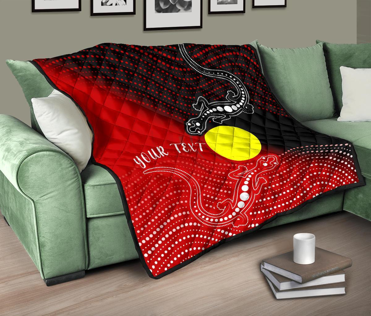Custom Aboriginal Premium Quilt - Two Indigenous Lizard - Vibe Hoodie Shop