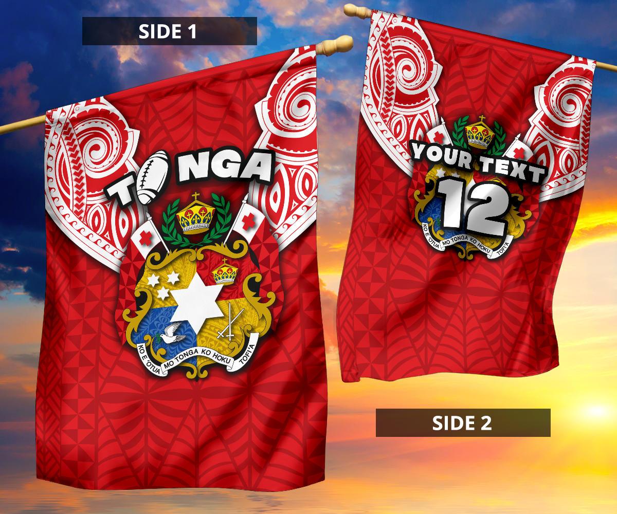 (Custom Personalised) Tonga Rugby Flag Royal Style - Vibe Hoodie Shop