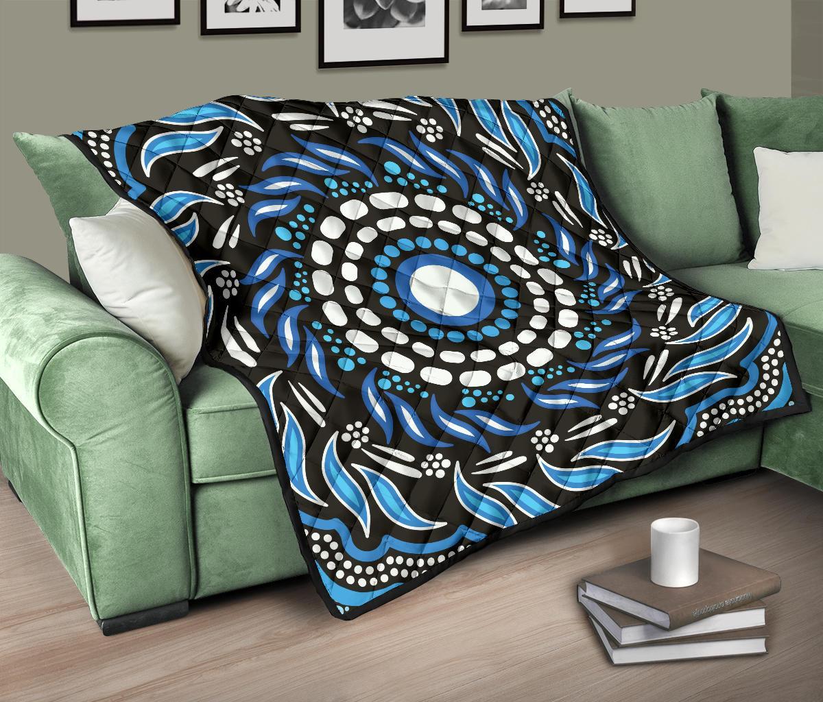Aboriginal Premium Quilt - Indegenous Dot Painting Art - Vibe Hoodie Shop