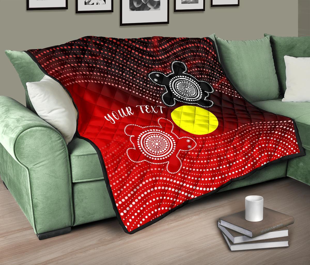 Custom Aboriginal Premium Quilt - Indigenous Circle Dot Painting Style - - Vibe Hoodie Shop