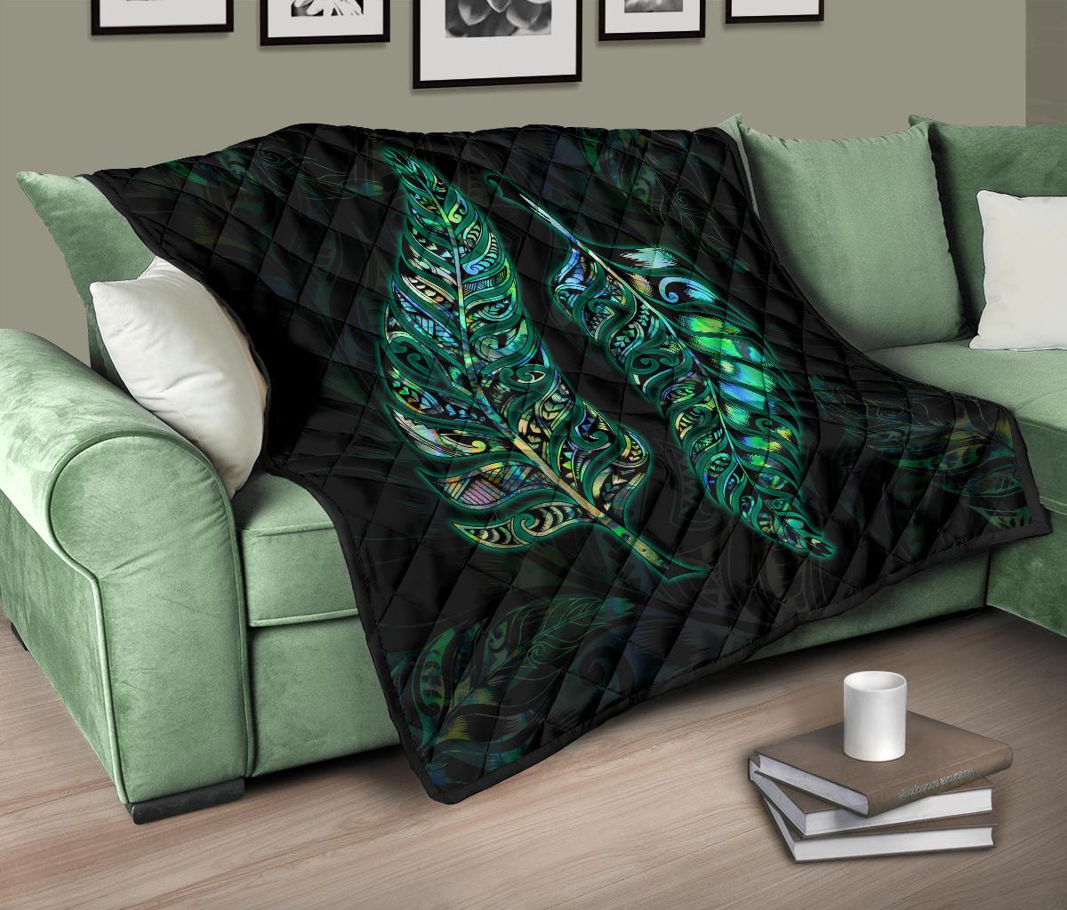 New Zealand Silver Fern Couple Premium Quilt Paua Shell - Vibe Hoodie Shop