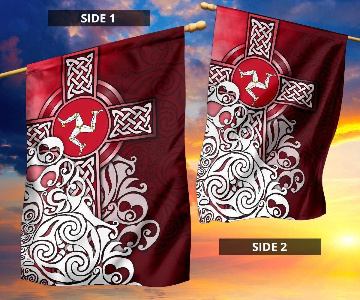 Celtic Flag - Isle Of Man Flag With Celtic Cross - Vibe Hoodie Shop