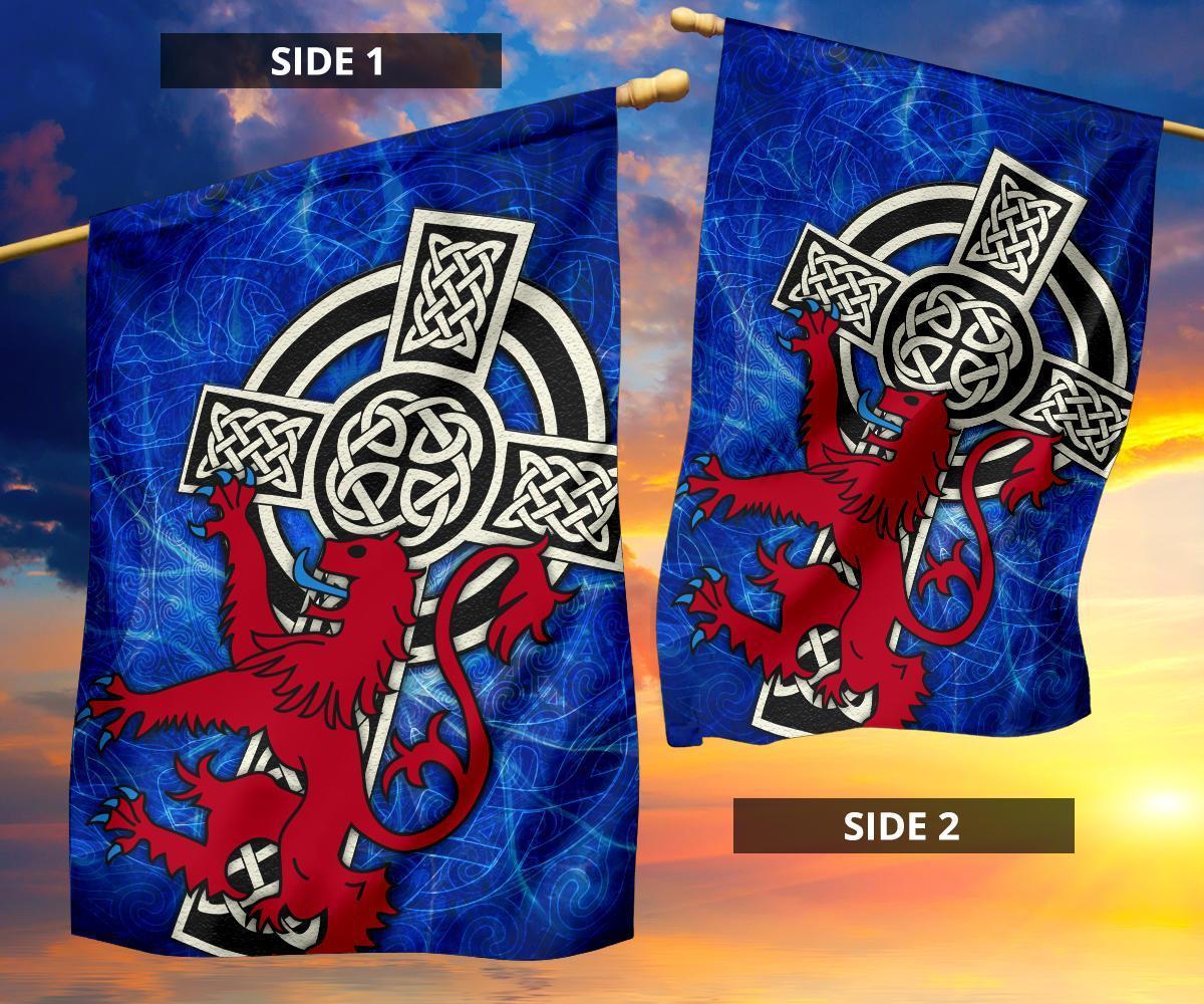 Scotland Celtic Flag - Celtic Cross and Rampant Skew Style - Vibe Hoodie Shop