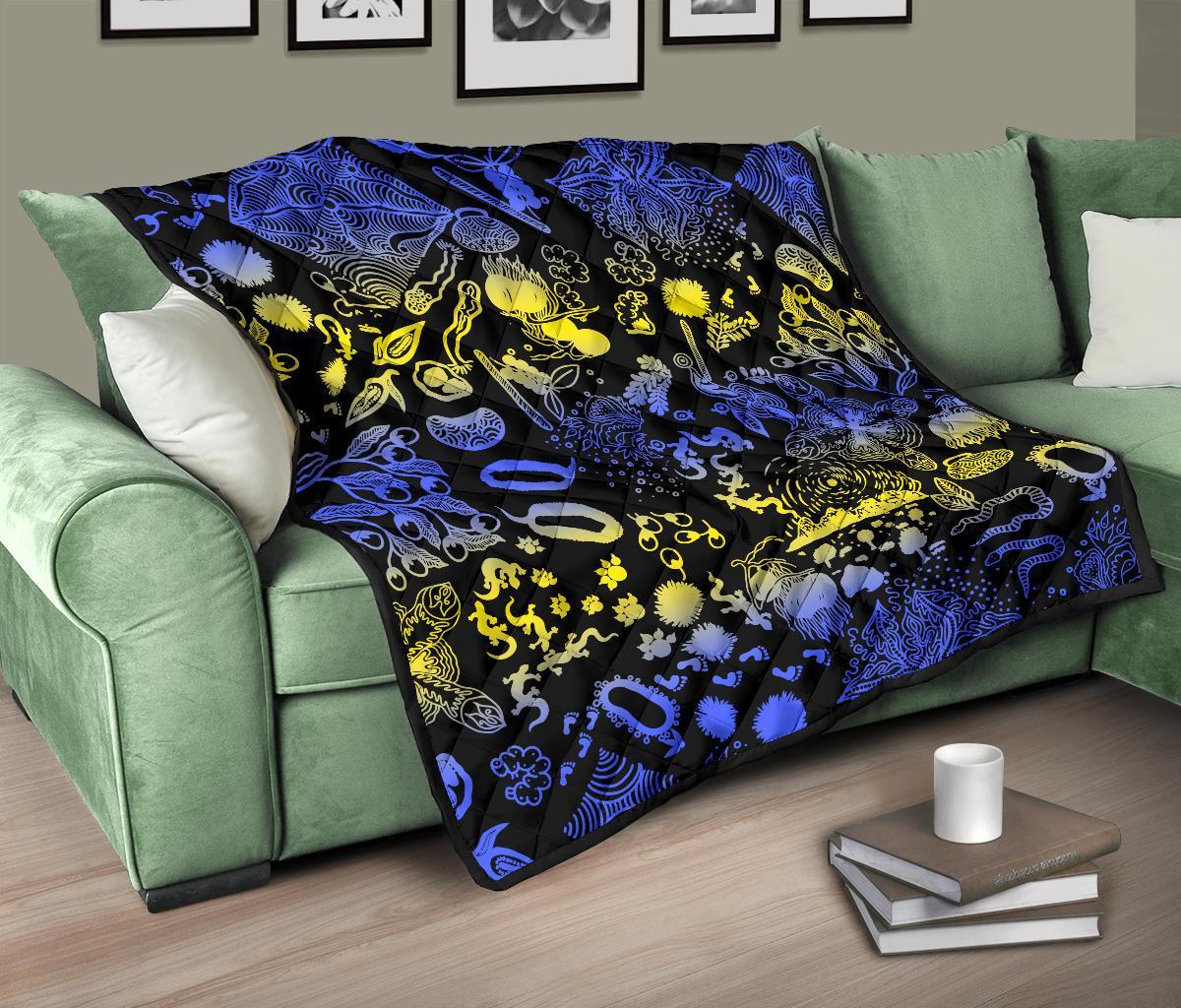 Australia Premium Quilt - Australian Aboriginal Golden Wattle - Vibe Hoodie Shop