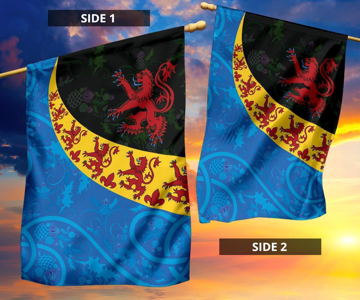 Scotland Celtic Flag - Scottish Lion with Thistle Patterns - Vibe Hoodie Shop